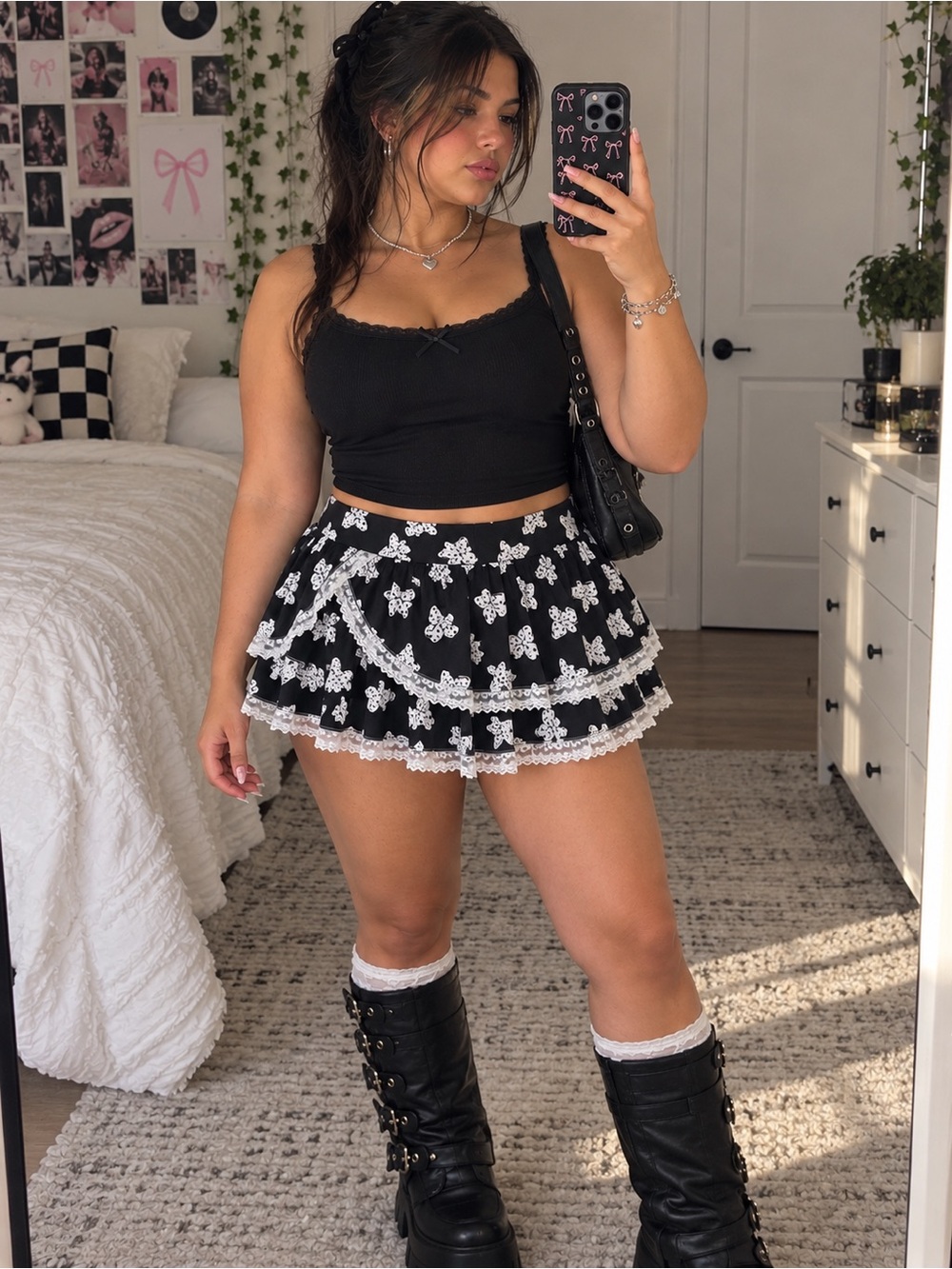 Sweet Love Y2K Coquette Bow Lace Mini Skirt